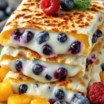 Blueberry and Cheese Dessert Quesadilla First Image