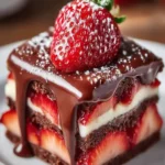 Decadent Chocolate Strawberry Slice First Image