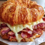 Buttery Croissant Bacon Sandwich First Image