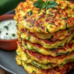 Savory Zucchini Fritters Stack First Image