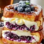 Blueberry Cream Cheese Stuffed French Toast First Image