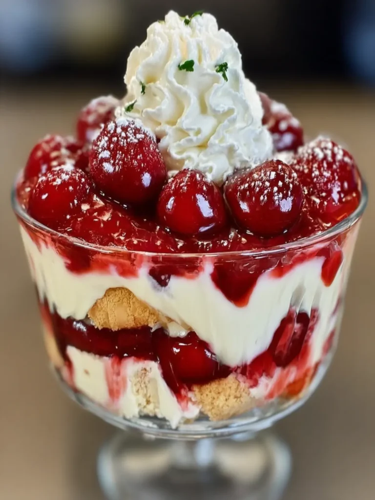 Cherry Cheesecake Trifle Dessert First Image