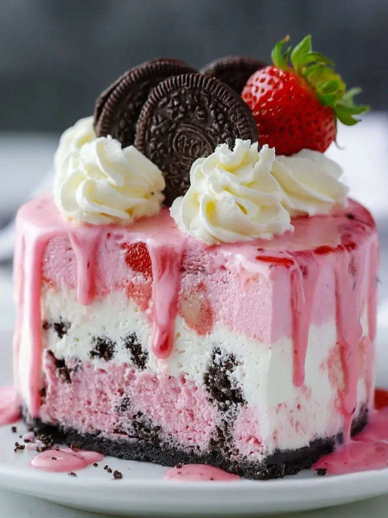 Strawberry Oreo Ice Cream Cake First Image