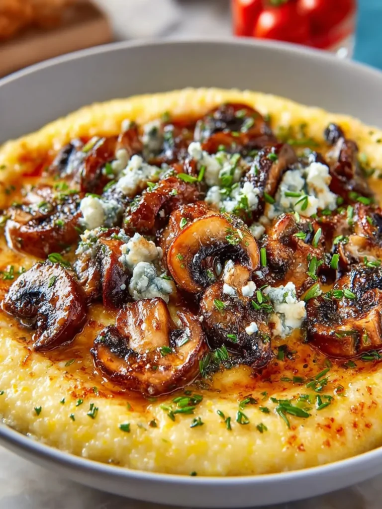 Creamy Garlic Polenta With Mushrooms First Image