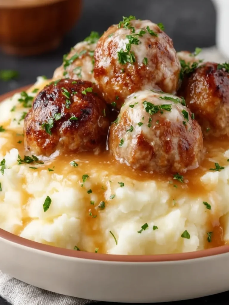 Savory Meatballs with Mashed Potatoes First Image