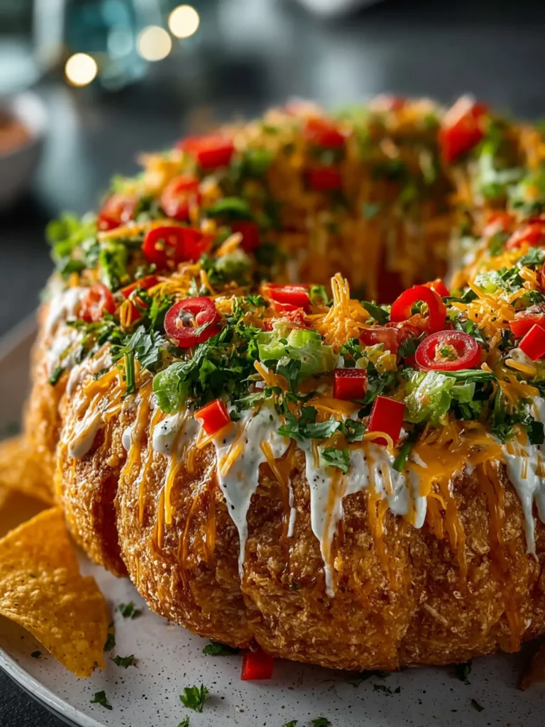 Christmas Taco Cheese Ball Wreath First Image
