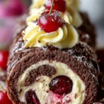 Elegant Black Forest Swiss Roll – A Light & Luxurious Dessert First Image