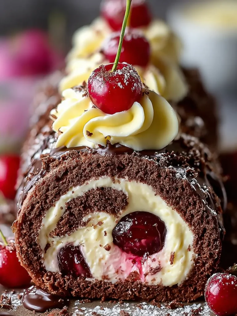 Elegant Black Forest Swiss Roll – A Light & Luxurious Dessert First Image
