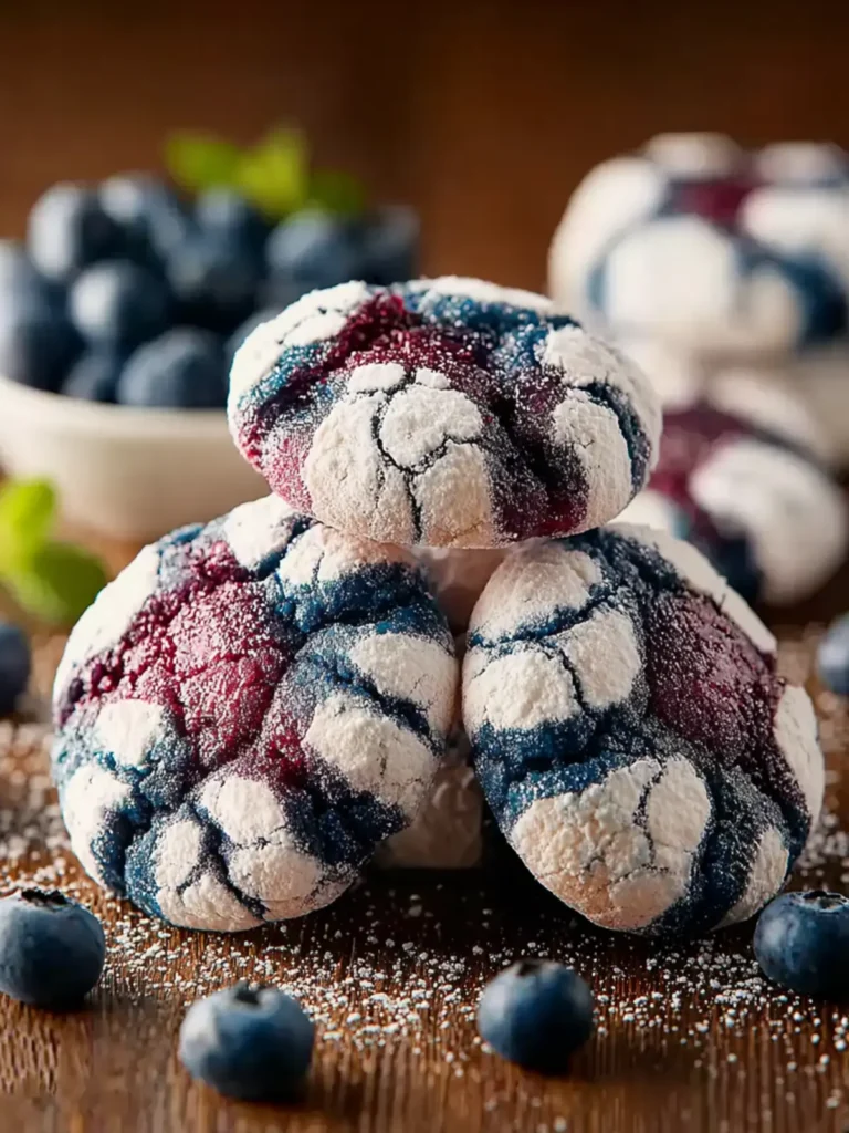 Blueberry Crinkle Cookies First Image