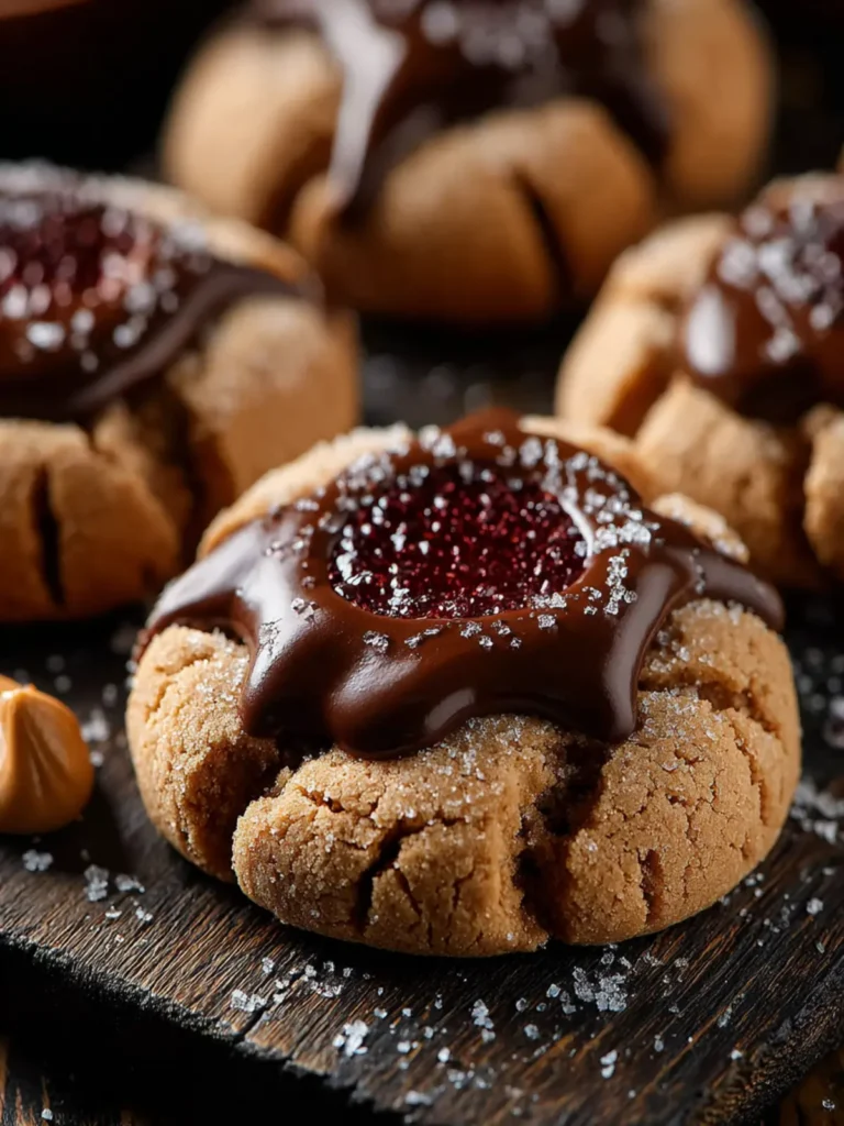 Chocolate Thumbprint Peanut Butter Cookies First Image