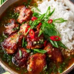 Caramelised Soy Chicken in Garlic Ginger Broth with Rice First Image