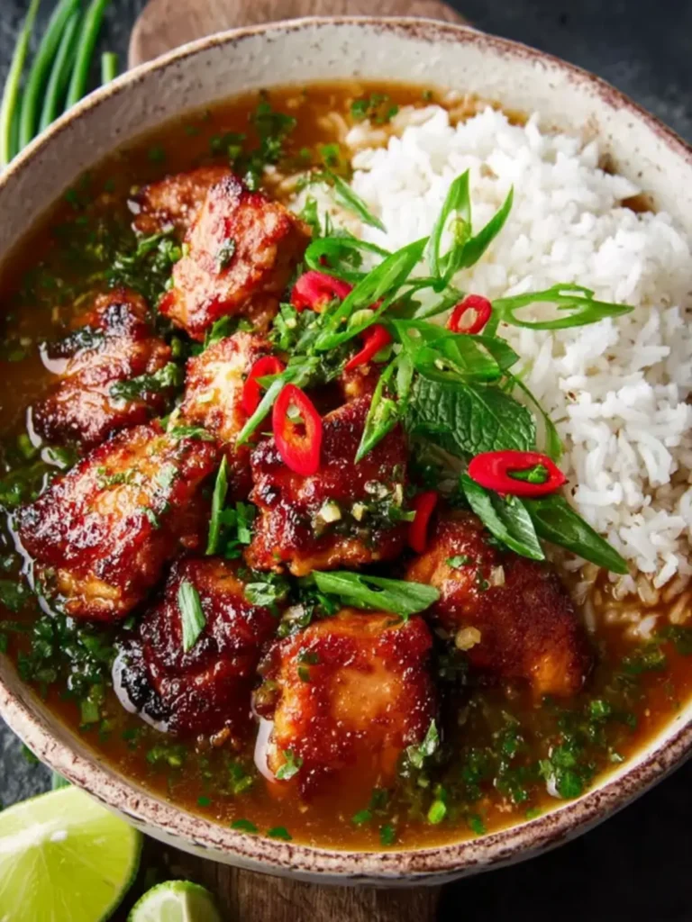Caramelised Soy Chicken in Garlic Ginger Broth with Rice First Image