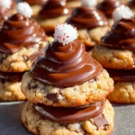 Brown Butter Sourdough Chocolate Chunk Cookies: Santa’s Hat Version First Image