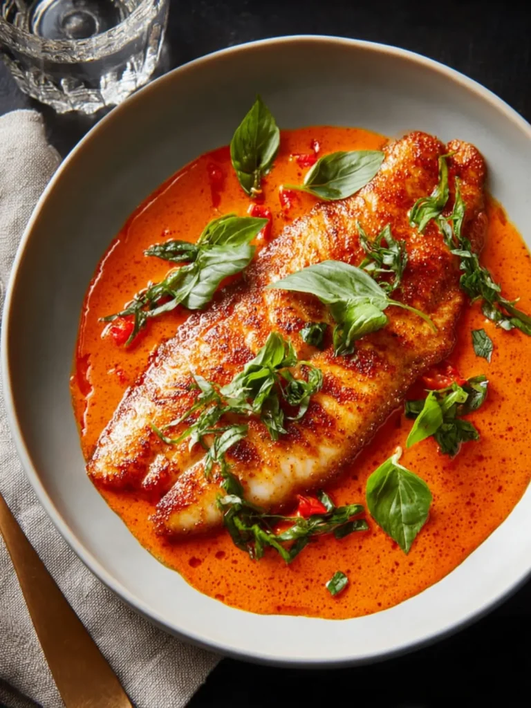 Savor Tilapia in Roasted Pepper Sauce First Image