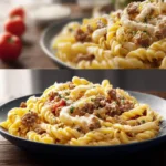 Creamy Ground Beef Alfredo Pasta First Image