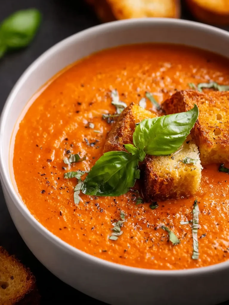 Deliciously Simple Creamy Tomato Basil Soup Recipe to Try Today! First Image