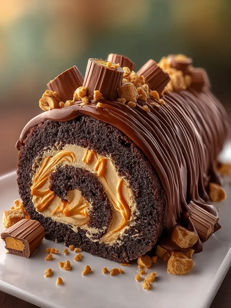 Peanut Butter Cup Chocolate Roll Cake First Image
