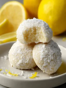 Lemon Coconut Snowball Cookies First Image